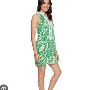 Lilly Pulitzer Jane Shift Dress Toucan Green Coco Loca Leaf Size 0